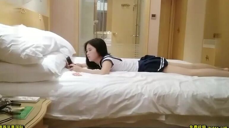 The sweet-looking cute girl puts on the student uniform and has sex Chinese Porn