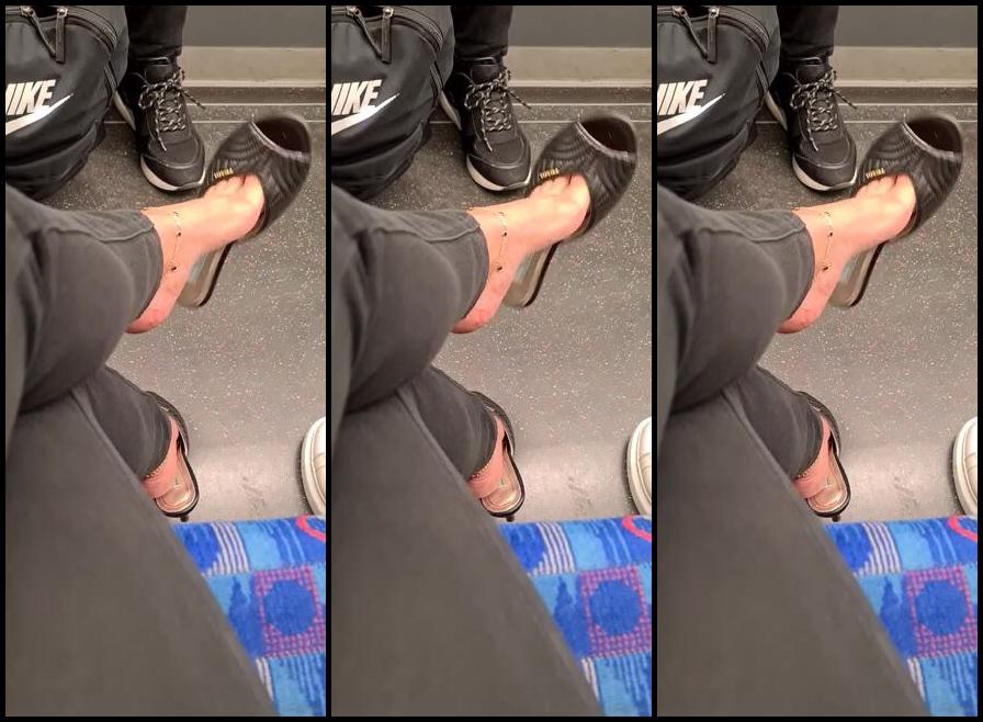 Feetbysherri Onlyfans Public Content Dangling My Prada Mules On The Jubilee Line London Underground