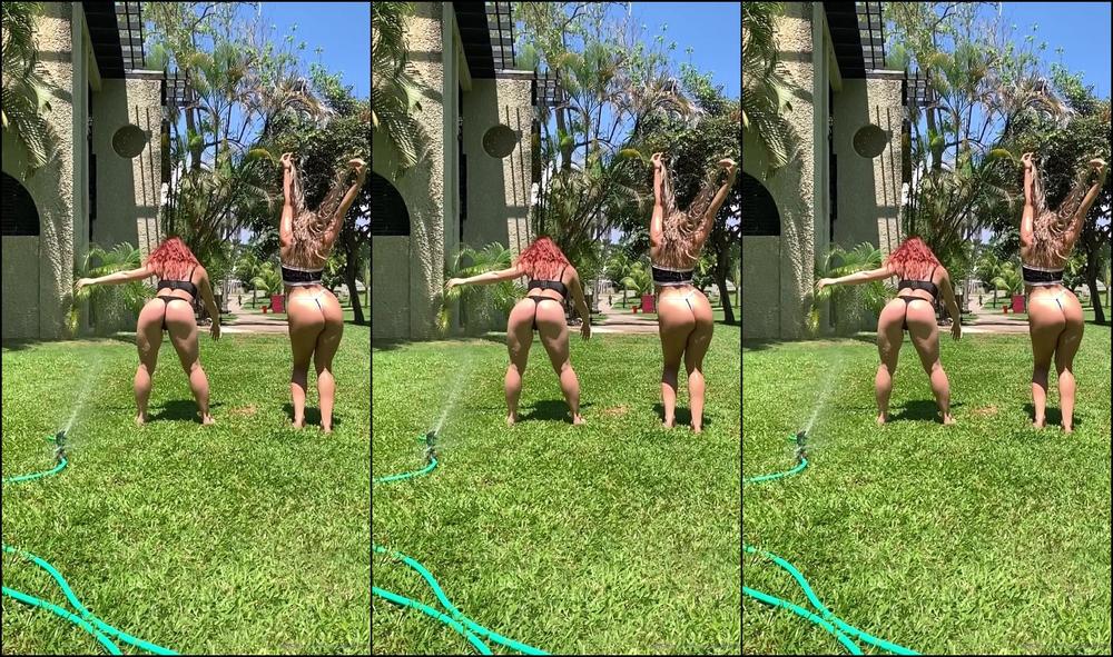 Thatboostedchick Slow Mo Sprinkler Action With My Girl Anna Matthews