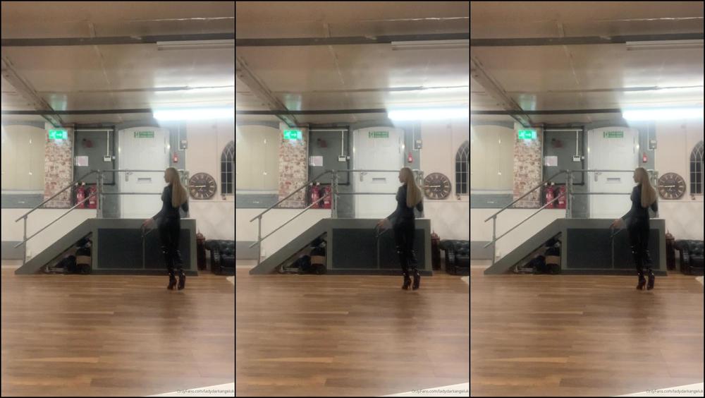 Lady Dark Angel Catsuit And Leather Corset