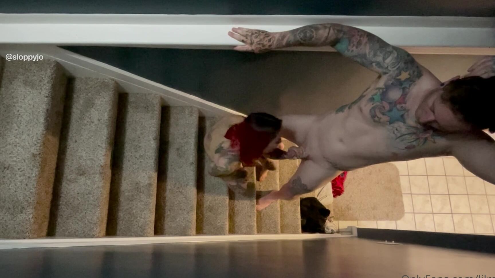 Lilredhot Sloppyjo Fucking Me On The Stairs