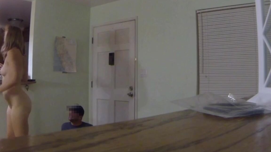 Biancaandhubby Pizza Man Cums All Over Ass