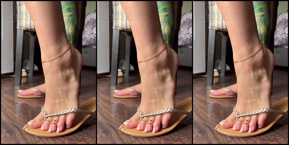 Greek Goddess Li Aka Greekli77 08 25 2024 Onlyfans Video Good Morning Boys Enjoy This Flip Flop Play With My Long French Tip Toenails