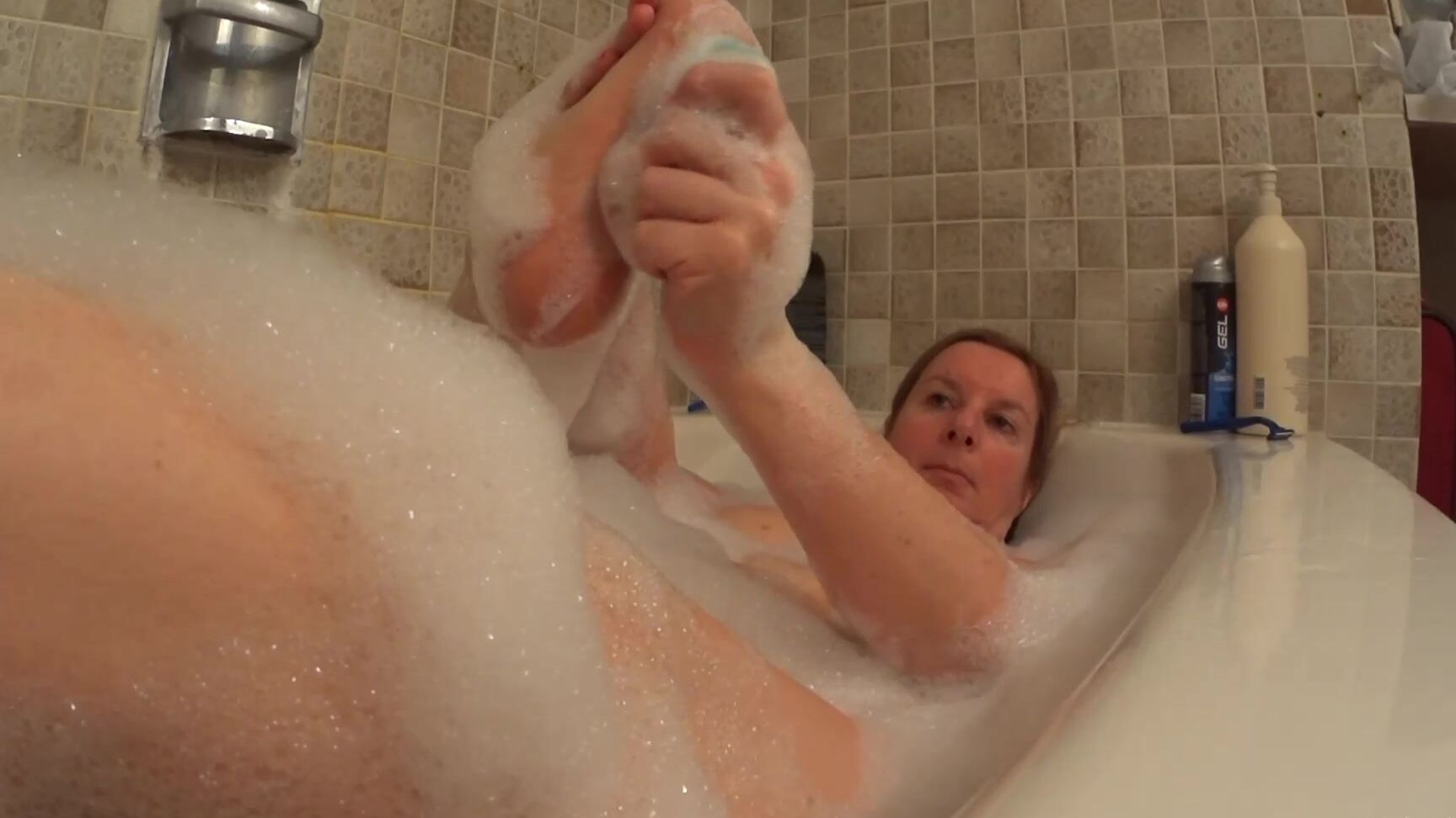 Naughty Christine Slo Mo Washing Soapytoes