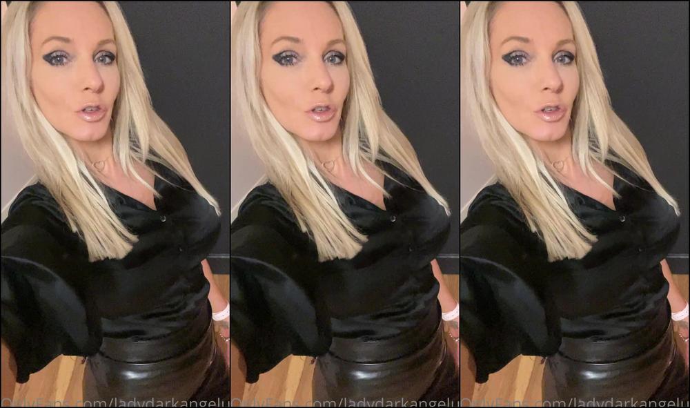 Lady Dark Angel Going To Make My Slave Work Hard This Afternoon To See What I Have On Underneath My Leather Skirt And Satin Blouse