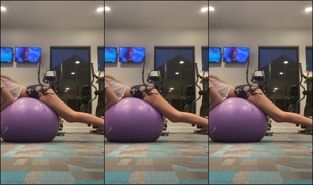 Meganholly Public Gym Yoga Ball Stretching Pov