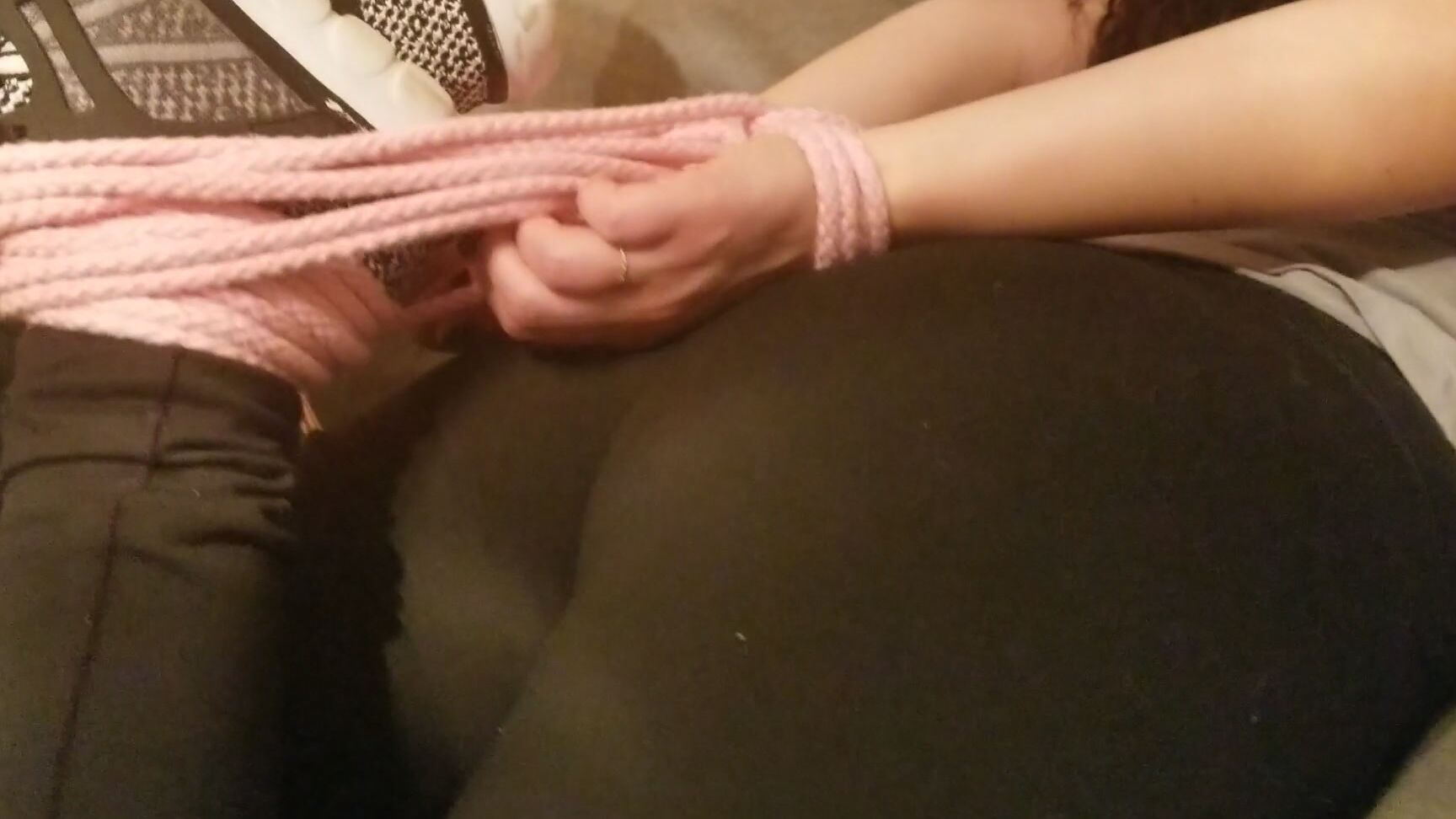 Bondage Rope, Bound, Rope Bunny, Struggling, BDSM tied up in my yoga pants ManyVids