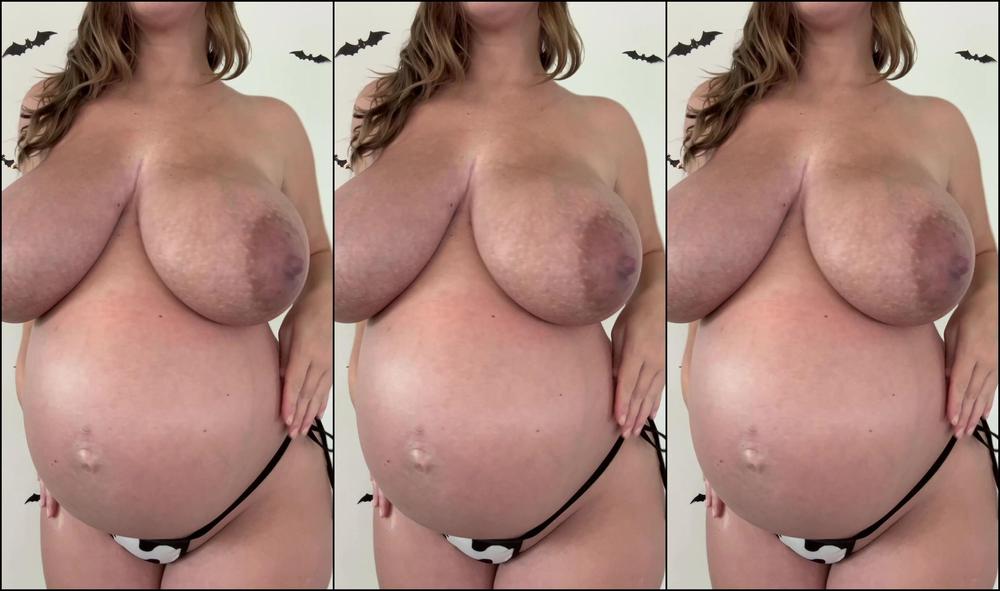 "Kurvy Kat" solo, pregnant Kurvy Kat - Pregnant Oiling SiteRip