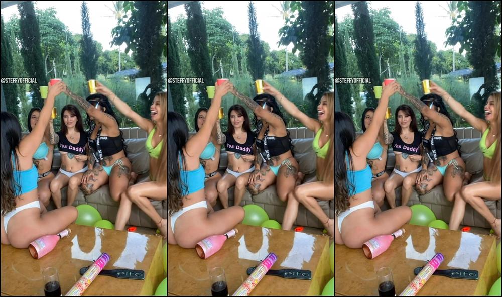 Steffymoreno A Crazy Party With My Girlfriends Having Hot Challenges That Made My Pussy Dripping W