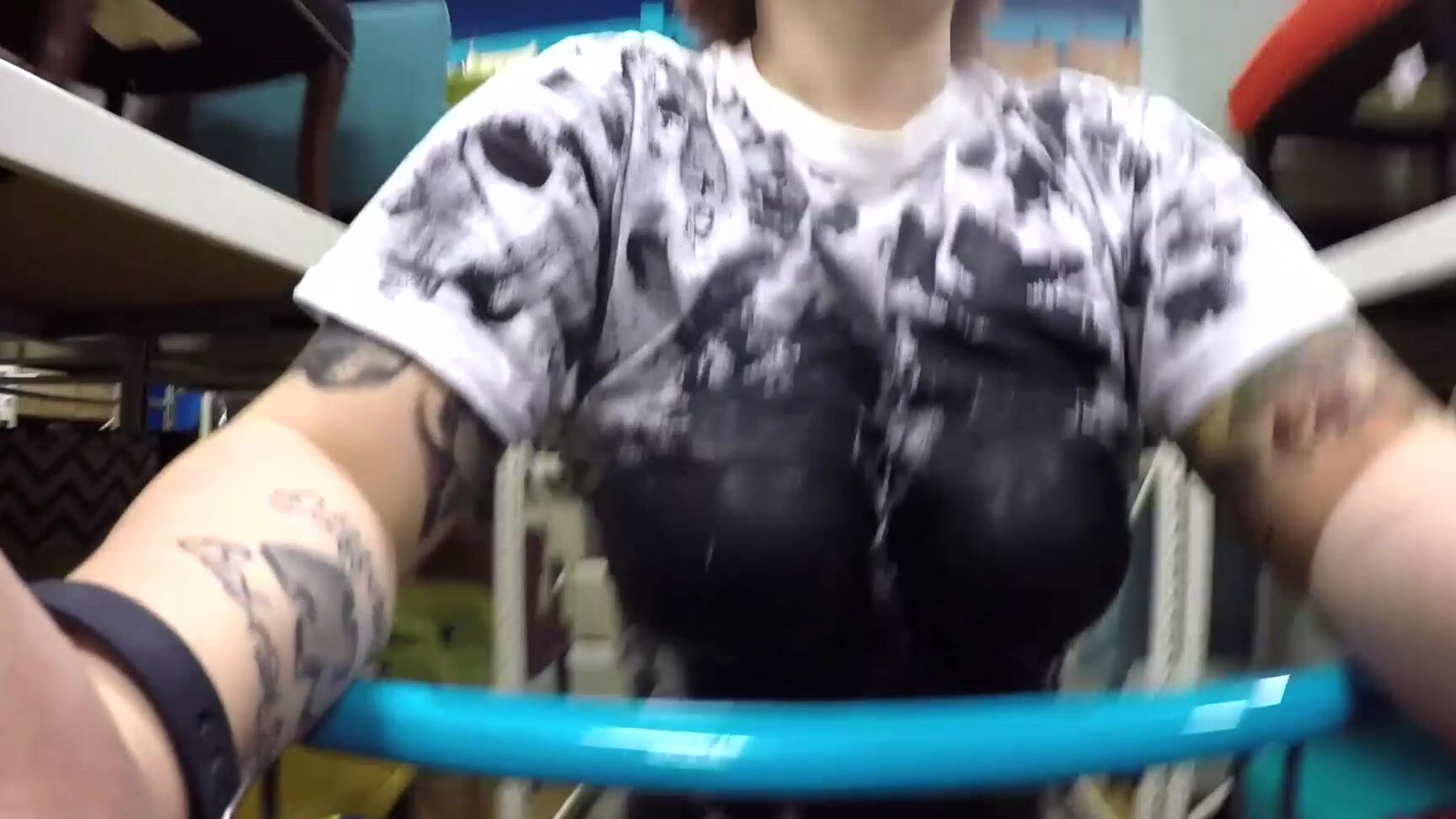 Gaberiella Risky Public Nudity In Holiday Store