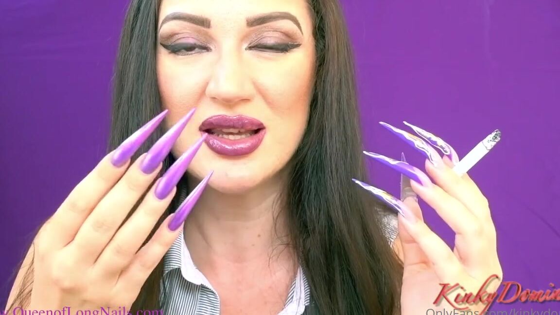 Kinkydomina Onlyfans Slave To My Sharp Nails Holding The Cigarette The Sight Of My Long Nails And Elegant Fingers Already