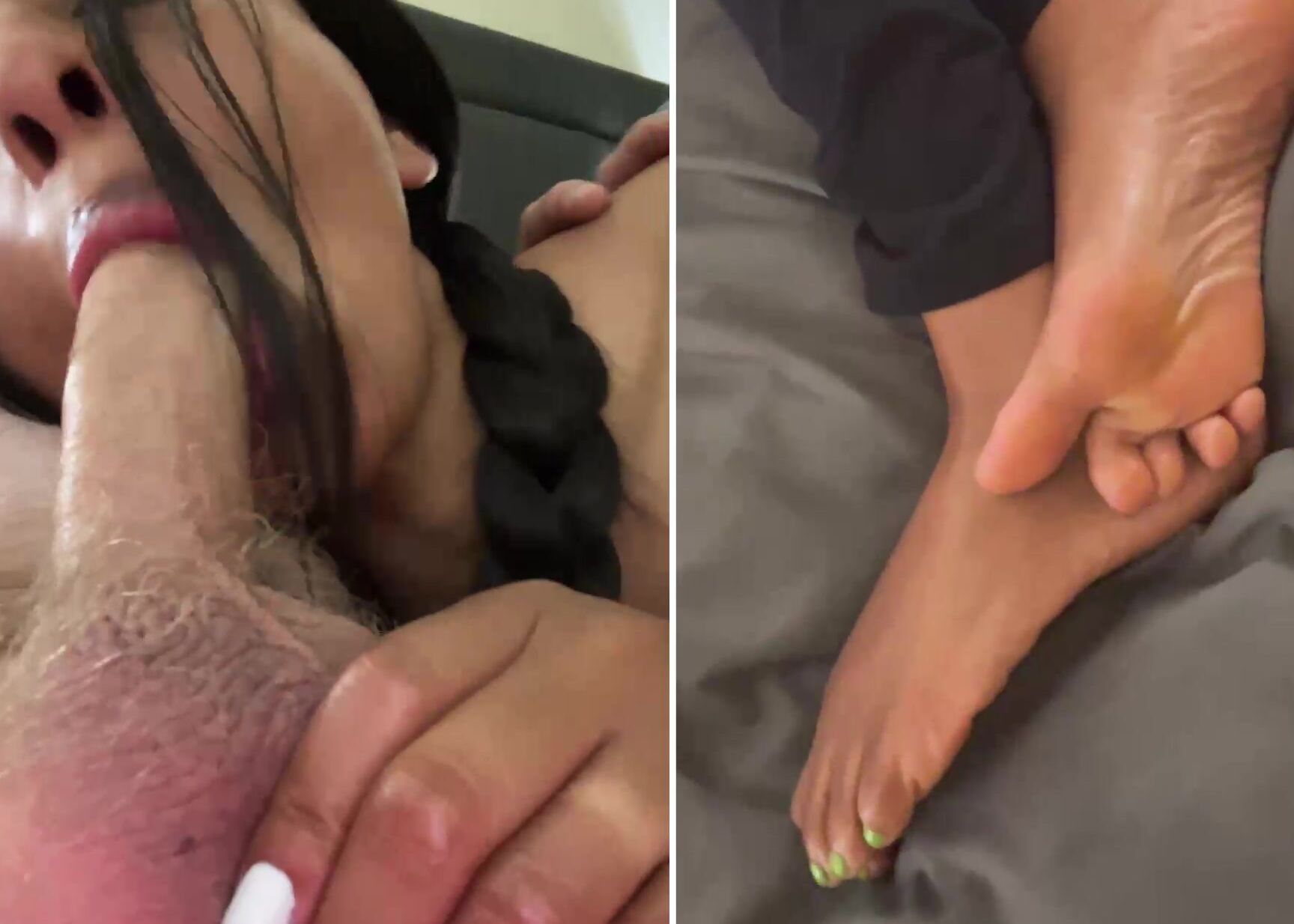 Facials, Feet, Ebony Foot Fetish, Interracial, Amateur Couple suck cock feet ManyVids