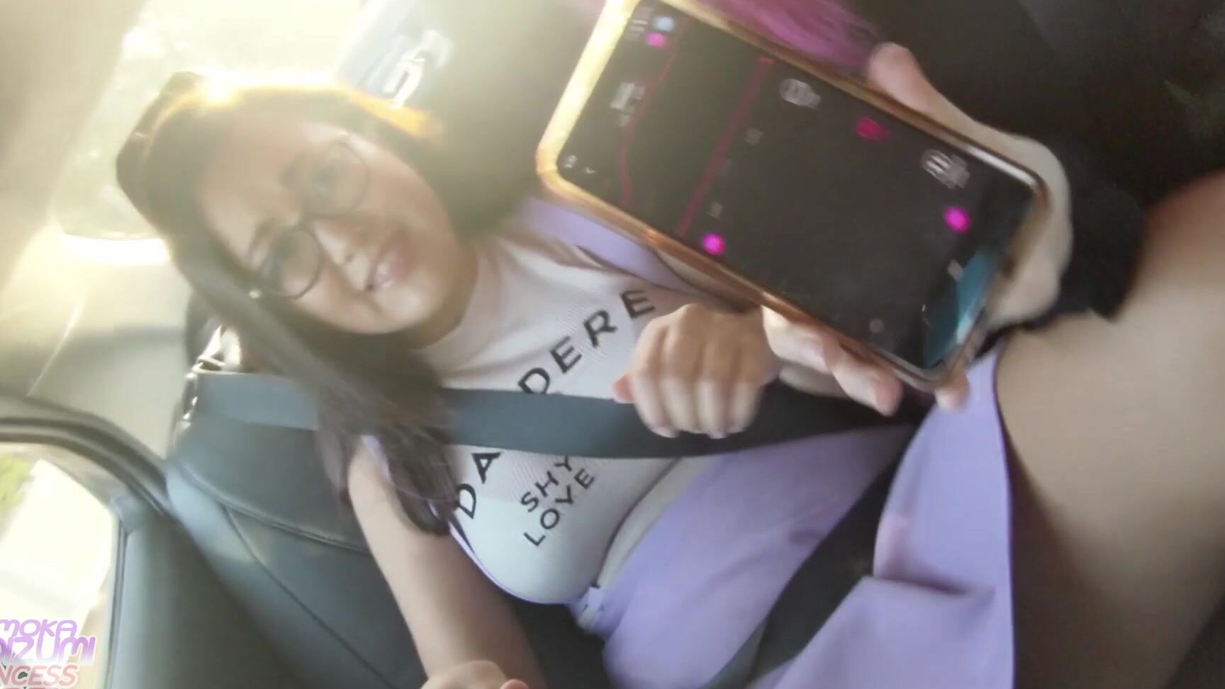 Public Flashing, Eye Glasses, Vibrator, Orgasm Control, Public Nudity princessberpl girl girl vibrator control in uber ManyVids
