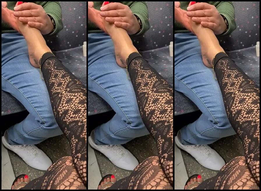 Feetbysherri Onlyfans Getting A Foot Massage On The Train