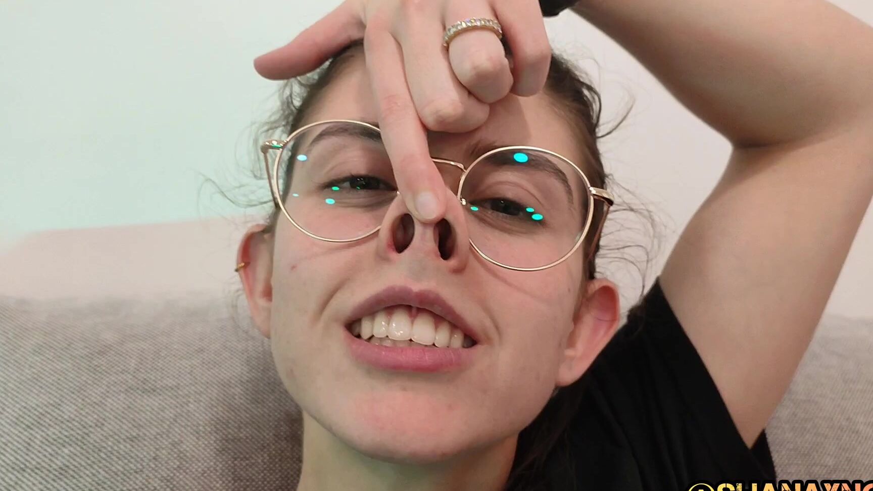 Shanaxnow Fetish Nose Pinching Nostrils Face Fetish Teeth Eyeglasses
