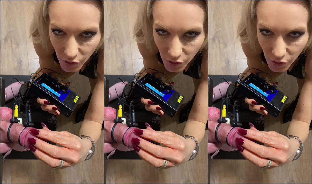 Lady Dark Angel Electrics And Trapped Cock And Balls Ooooh Yes