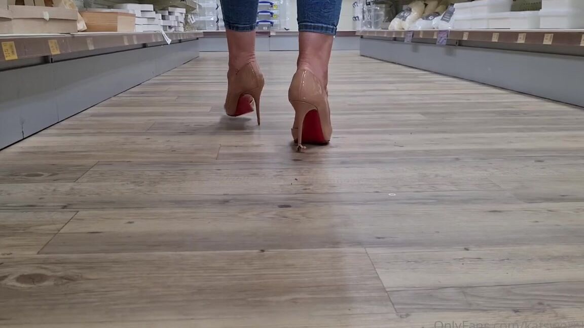Kats Worn Heels Nicknamed Katswornheels Onlyfans Twisting Scraping And Walking All Over A Shops Wooden Floor In My Louboutin Irizas With Seriously