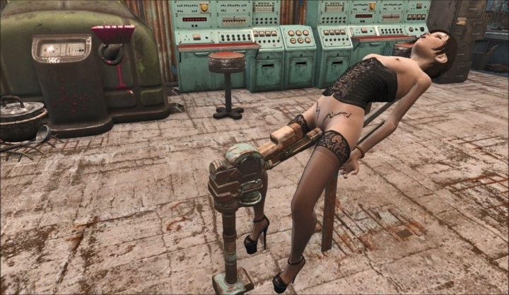 3DCG, fuck machine, Stockings, High Heels, Cartoon, BDSM, Execution, Torture, punishment Fallout 4 - Mechanical Execution Chair Mix