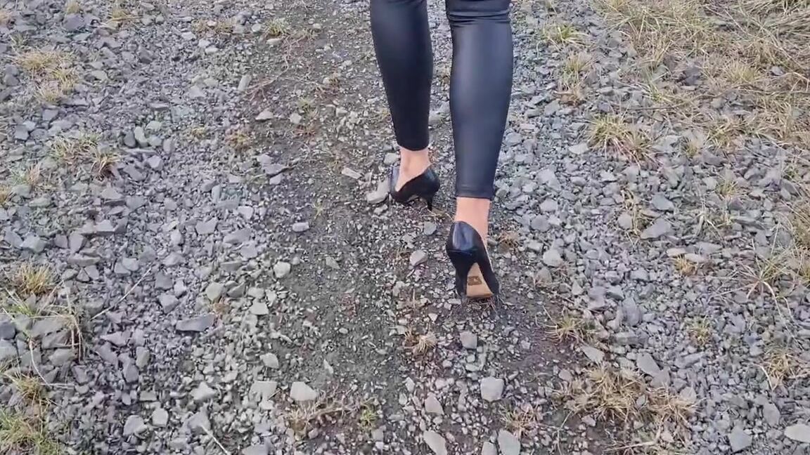 Kats Worn Heels Nicknamed Katswornheels Onlyfans Walking On And Sinking My Vintage Nail Heels Into Very Thick Gravel The Soles Are2