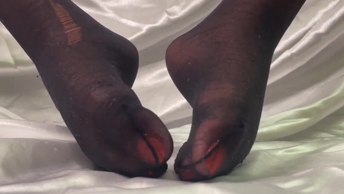 Nylon Worship, High Heels, Feet, Foot Fetish, Ebony Foot Fetish, SFW torn black nylons high heels removal ManyVids