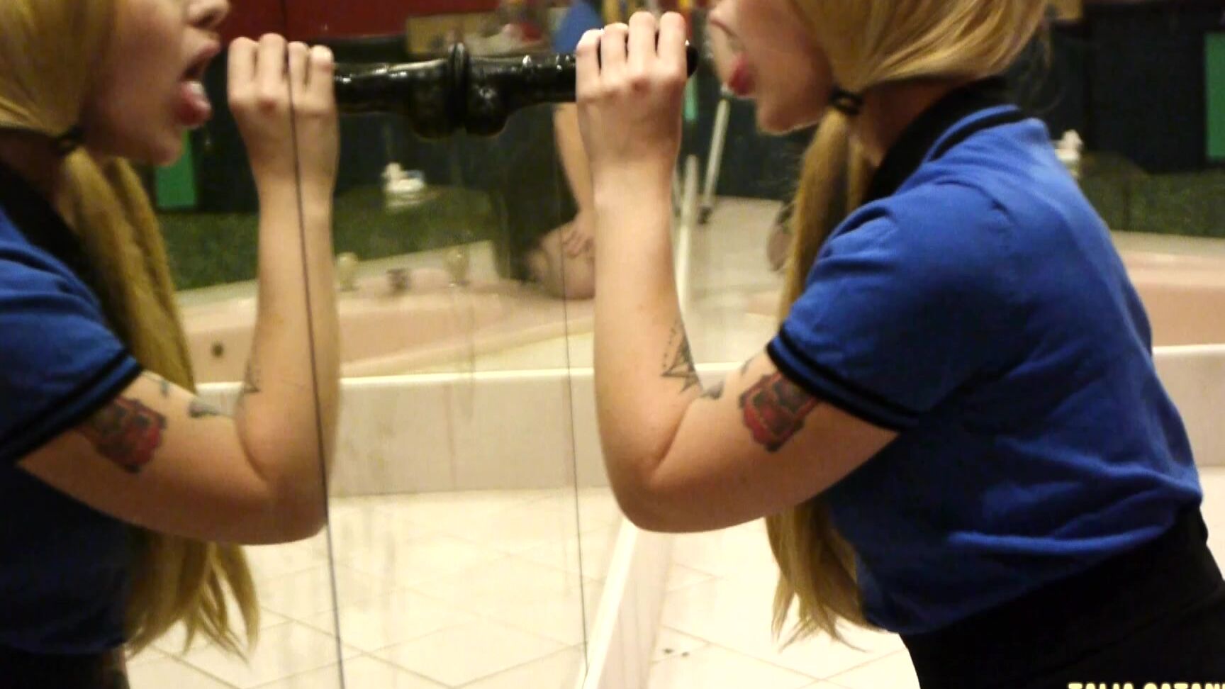 Dildo Sucking, Mirror, School Girl, Tattoos talia satania sch-l blowjob punishment ManyVids