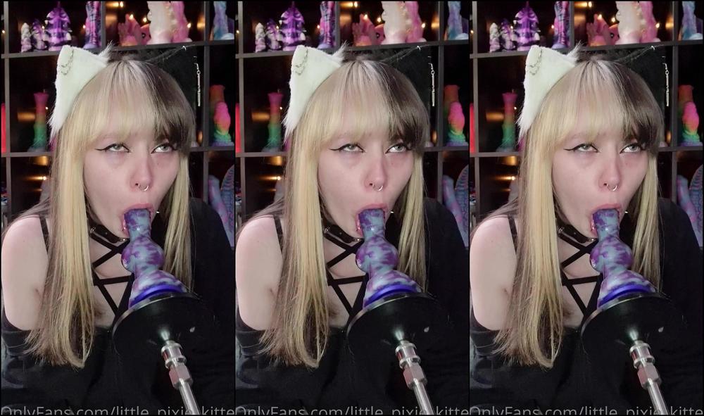 Little Pixie Kitten If You Don T Like Gagging This Video Isn T For You Sloppy Throat Fuck On The Machine