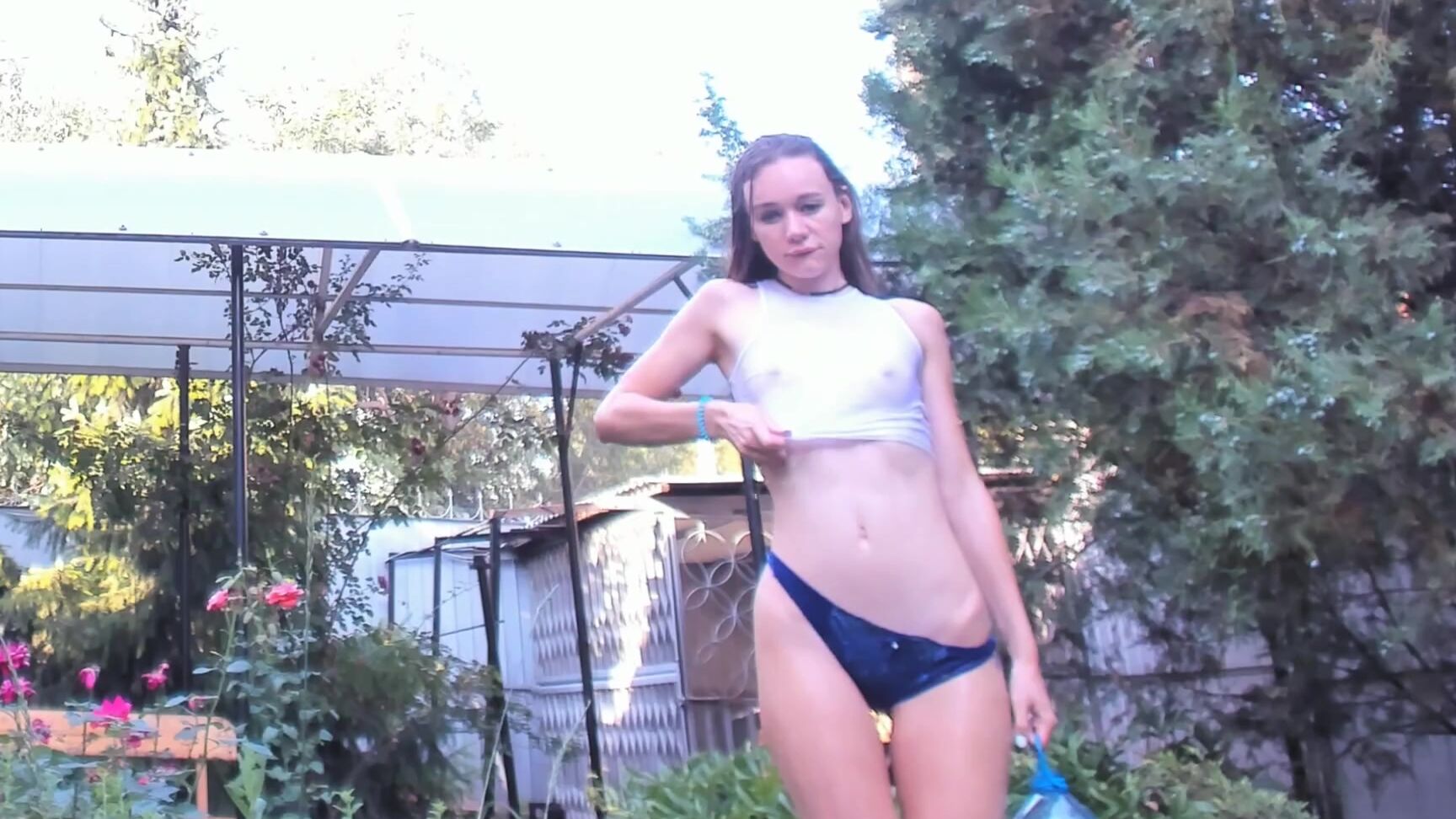 Big Ass, Blonde, Outdoors, SFW, Wet Look, Wet T-Shirt hot-summer-day-in-moscow ManyVids