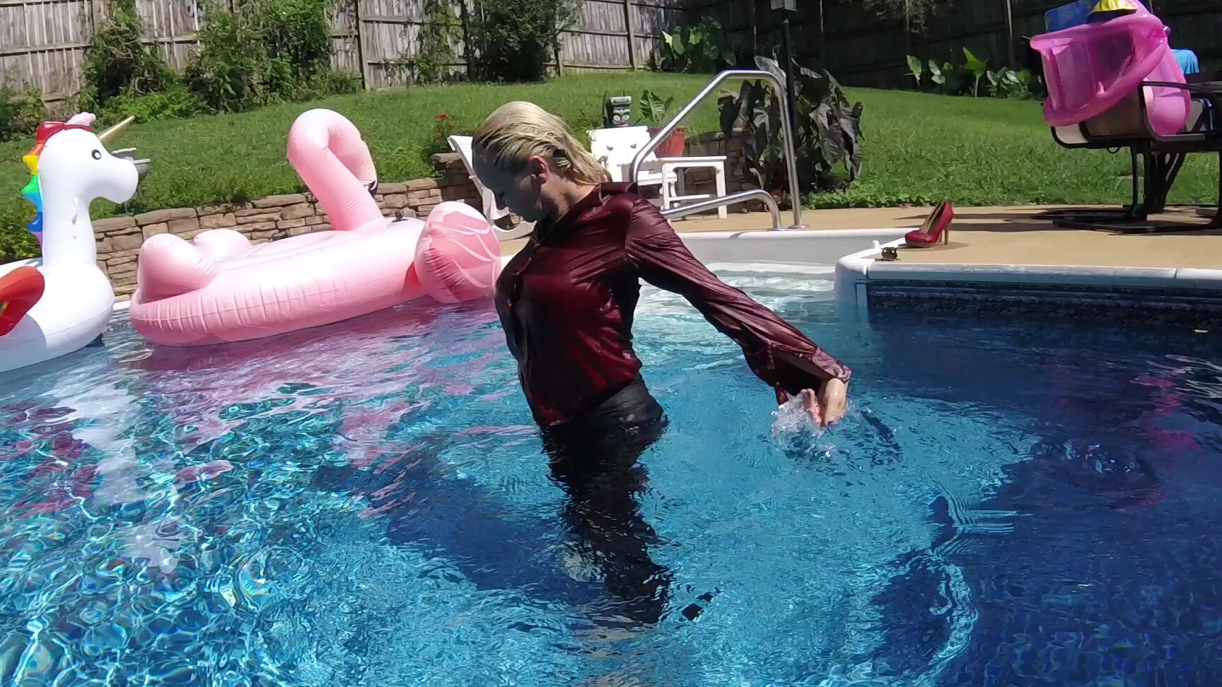 BuddahsPlayground - Wet Satin Dress Pants ManyVids