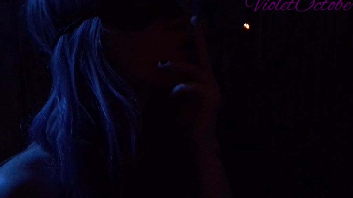 "VioletOctober" fetish, fetish art, mask fetish, smoking Baton De Cancer manyvids