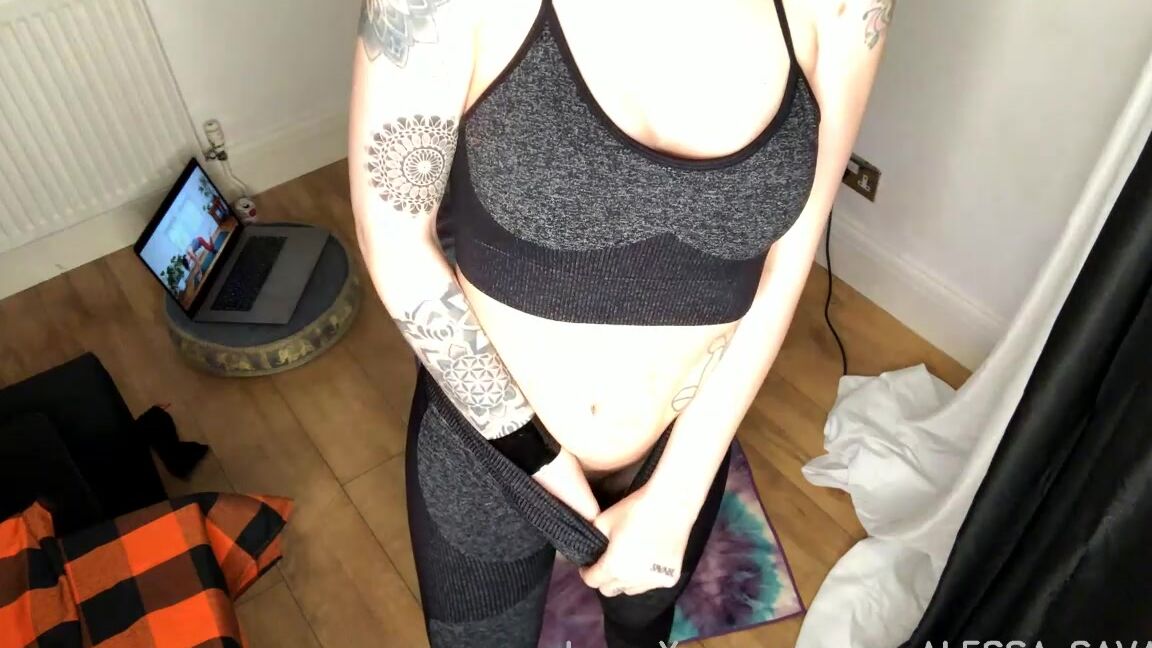 Alessa Savage Stream Started At Pm Goth Girlfriend Does Yoga And Begs For Your Cum