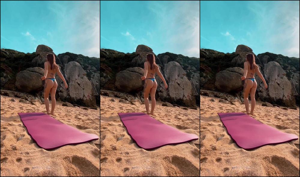 Nude Yoga With Butt Plug On A Nudist Beach In Portugal If You Like It I Ll Make A Long Version