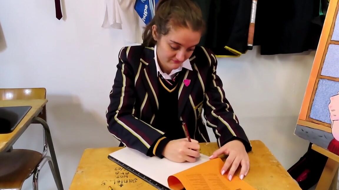 Brazen British Babes Schoolgirl Tammy Gives Head Bonus Pee