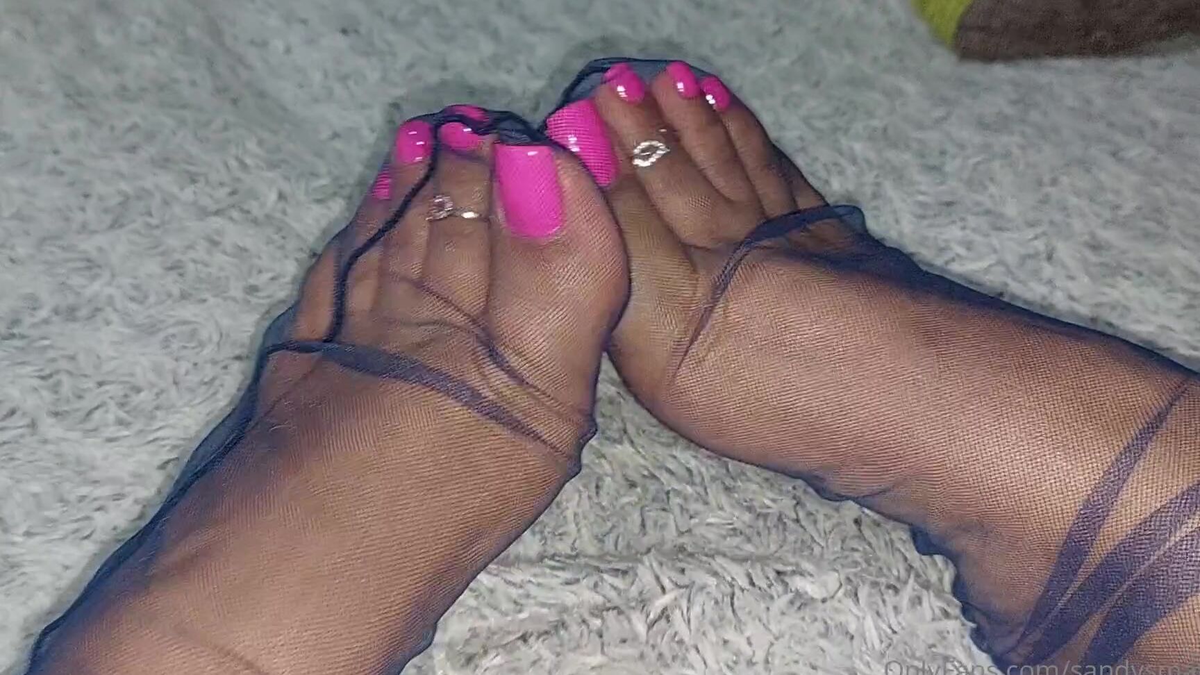 Sandysmallfeet Barbie Pink Pedi And Blue Stockings Soft Joi Do You Like This Length On My Toes