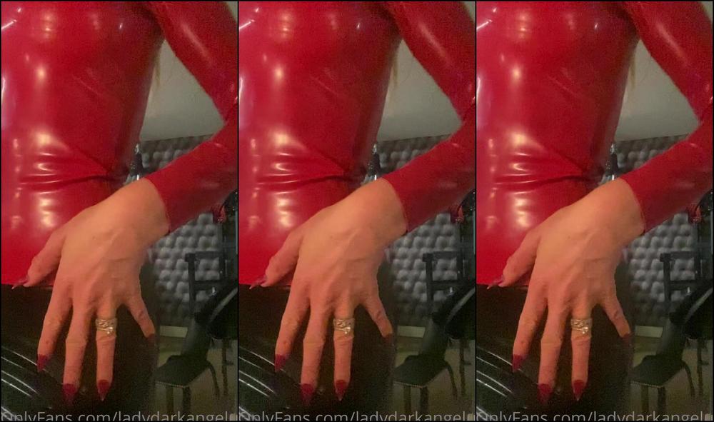 Lady Dark Angel Squeezing Myself Into Some Latex This Morning