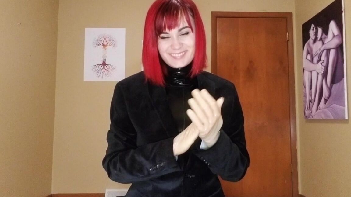 Nina Crowne - New Latex Gloves At Work ManyVids