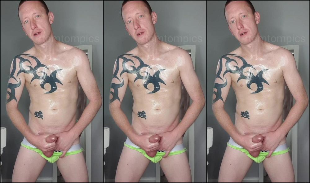 Tomtompics Oiled Up In My Lime Green Box Briefs Stood Up In The Green Undies And Oiling Up My Body A