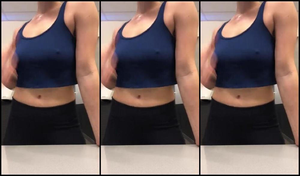 Hannah Hunt Nicknamed Horny Hippie Onlyfans My Typical Revealing Gym Outfit I Had To Keep Putting My Shirt Down Because Girls