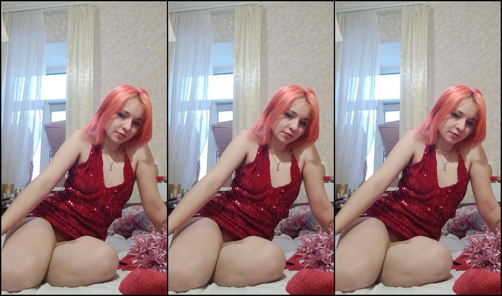 Barbie princesslike Утренний красивый стриптиз в домашнем красном платье и масту Pornhub