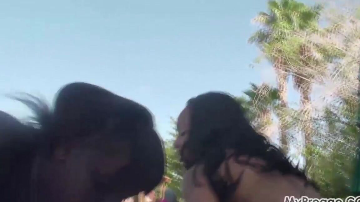 Ebony, Pregnant, Lesbian Deja - Deja and Friend Fuck other poolside Mypreggo.com