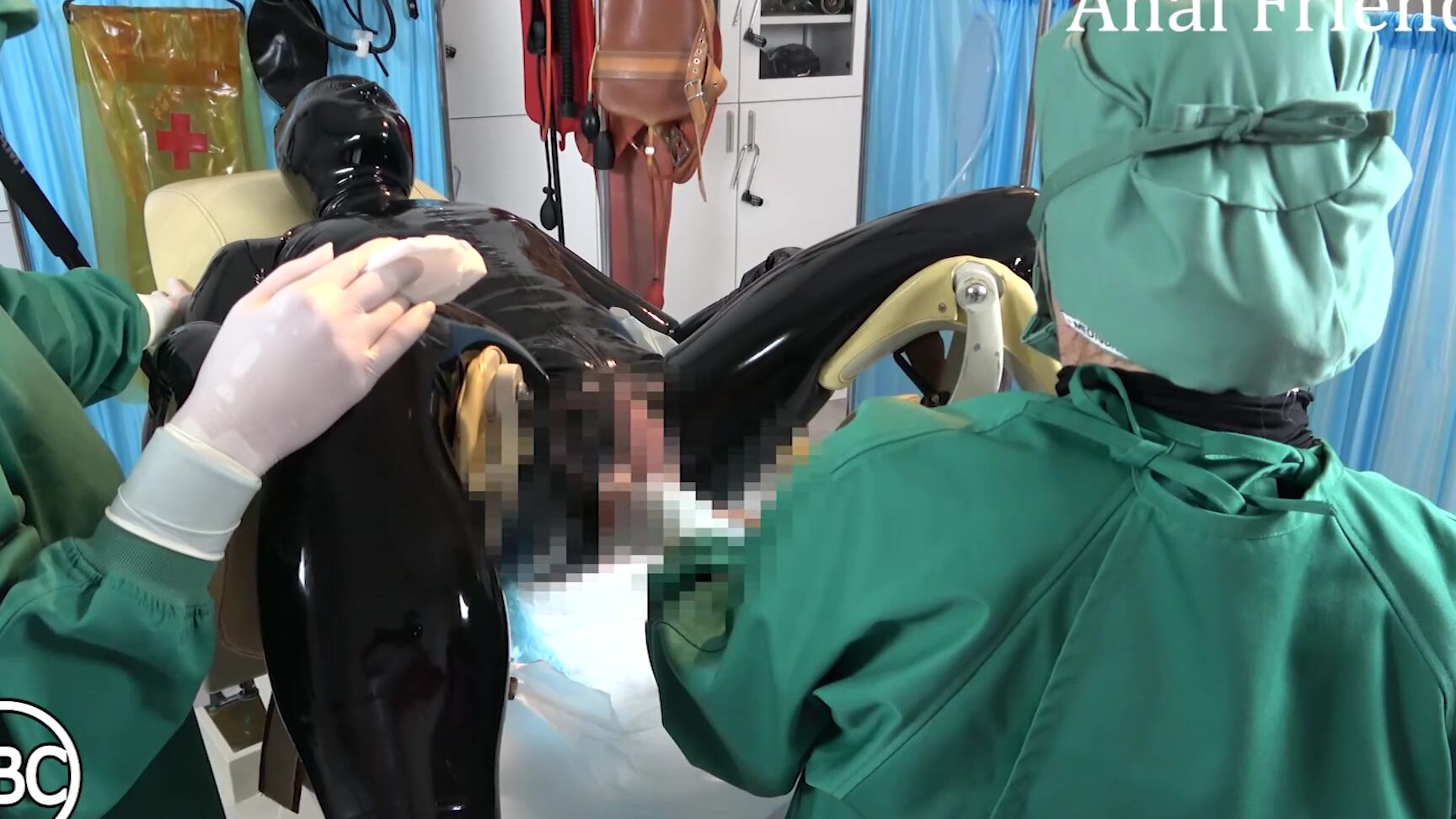 Anal Friends Black Rubber Gimp Wears Rubber Diaper And Gets Massive Enema