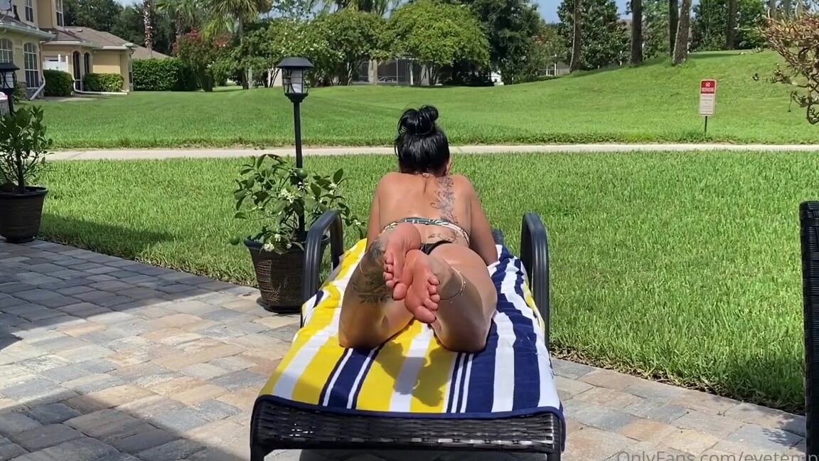 Temptress Raven Eve Aka Evetemptress Onlyfans When I Layout And Ignore You While You Watch My Ass In The Tiny Little Leather Looking Black Bikini