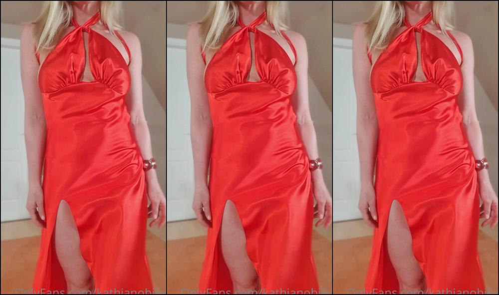 Kathianobilixx Request Tuesday Request N Red Long Satin Dress And Masturbation