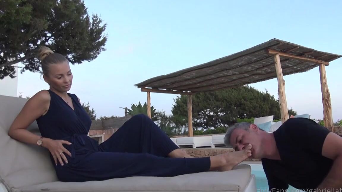 Goddess Gabriella Aka Gabriellafetish Onlyfans I Brought My Slave To Serve Me During My Holidays One Of His Daily Tasks Was To Remove My Shoes And