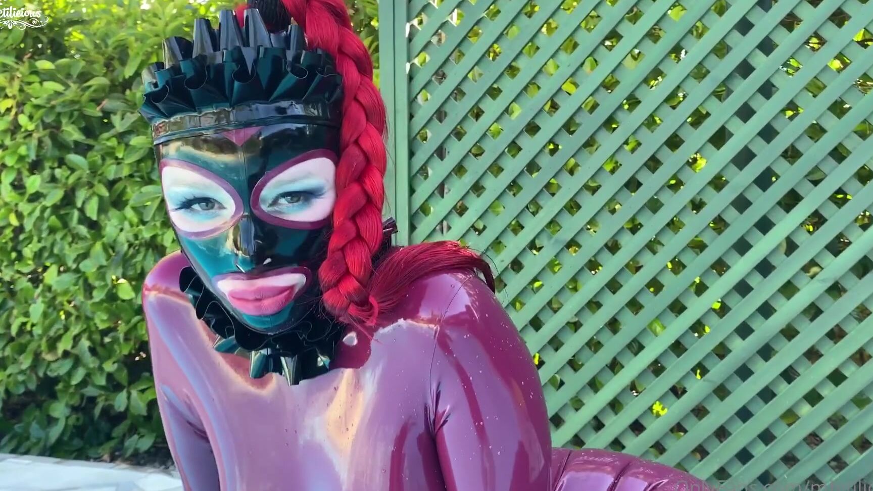 Mfetilicious Another Video Of My Latex Holiday In France Wearing A Plum Catsuit By Fantastic Rubber An