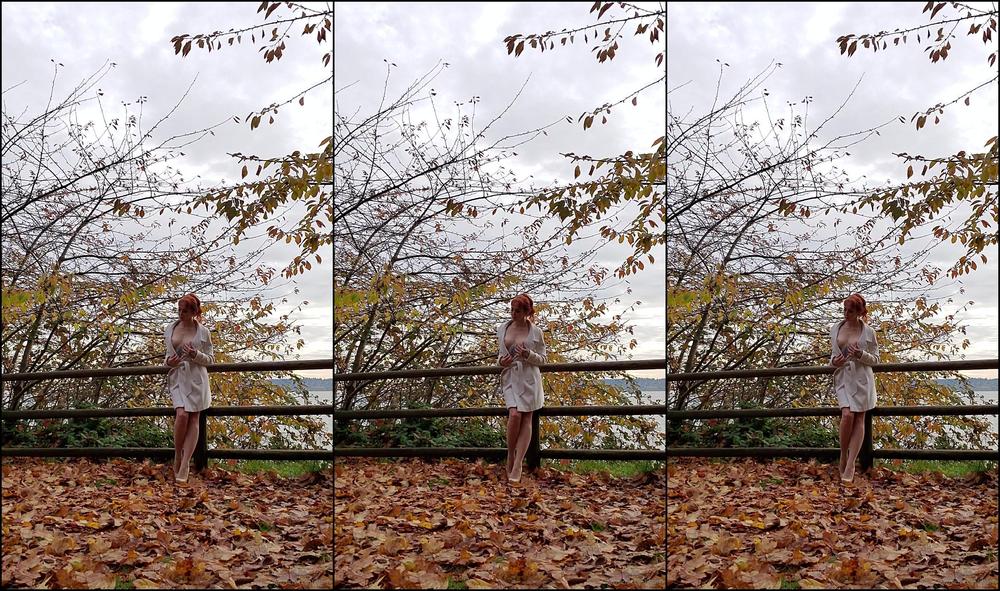 Caelyx Wearing Nothing But A Long Jacket In The Park Nothing Underneath But Spa