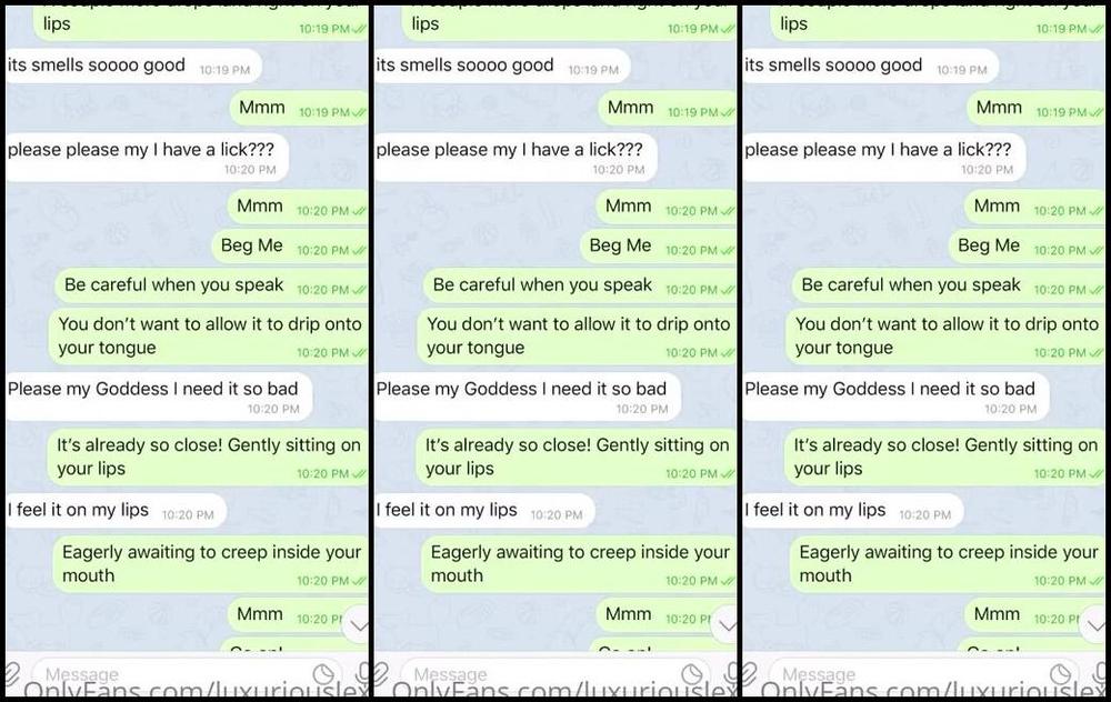 Luxuriouslexi Nicknamed Luxuriouslexi Onlyfans Telegram Chat Session The Ending Is So Cruel Yet Creative Fetishes Armpit Spit Ass Smothering