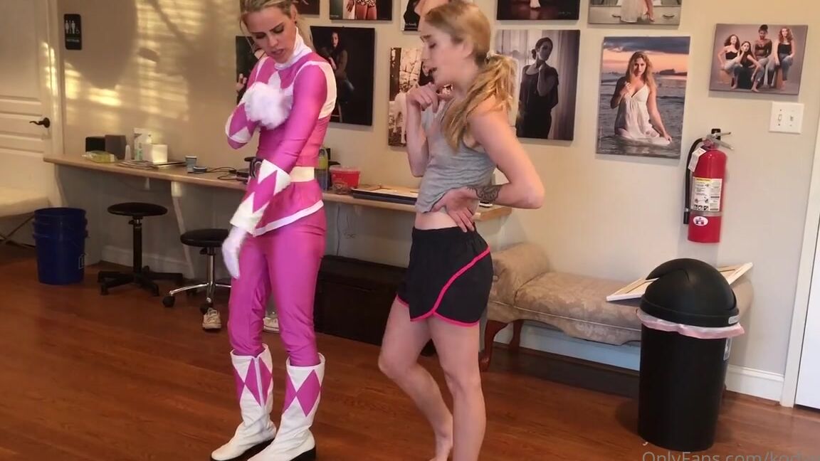 Kodyevans Onlyfans Pink Power Ranger Gets Hung On The Hooks Londonevans And Macynikole