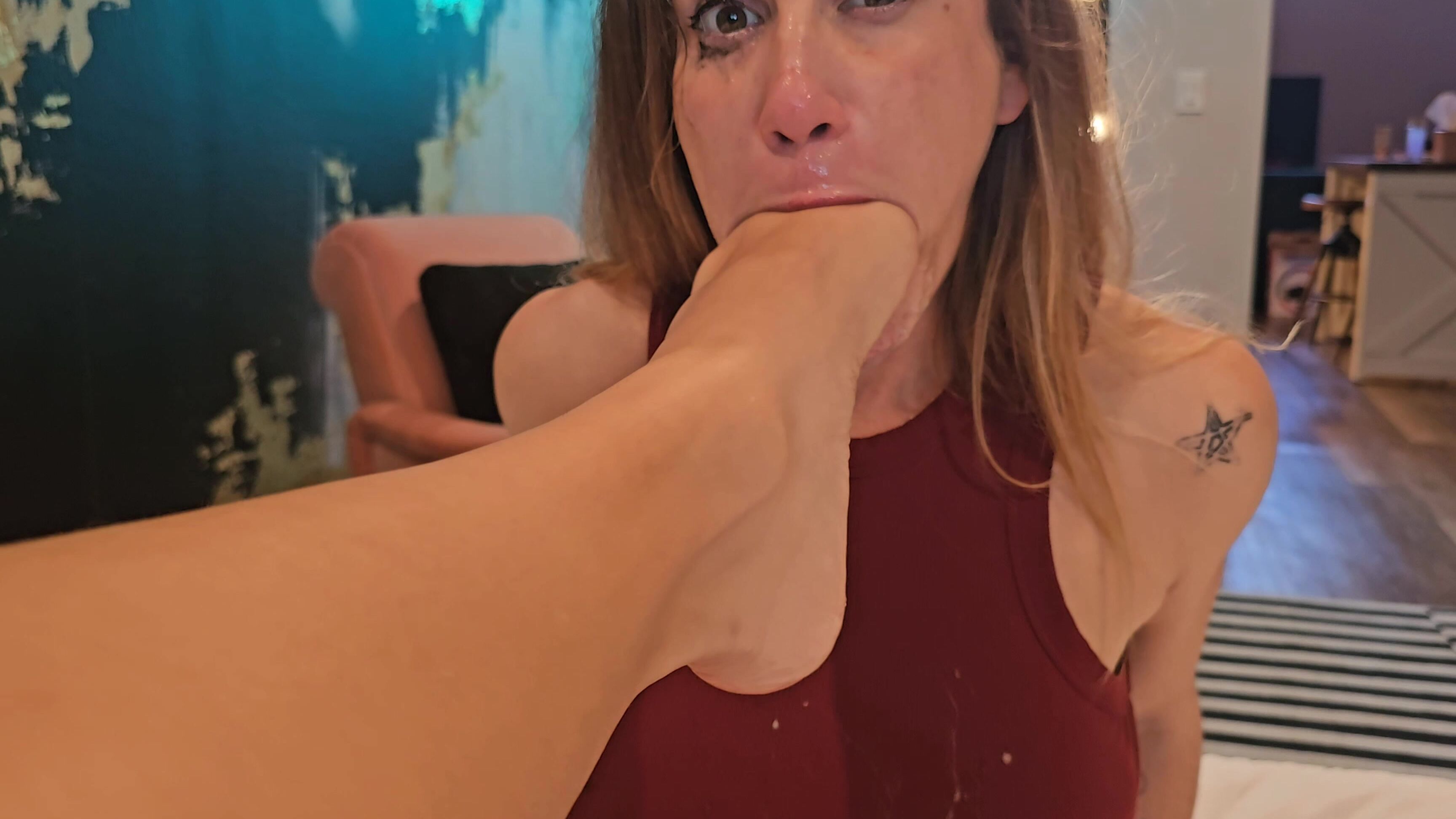 "Aderes Quin" footdomination, footgagging, footworship, girlgirl, spitfetish Foot Gagged by Giantess Cleo manyvids