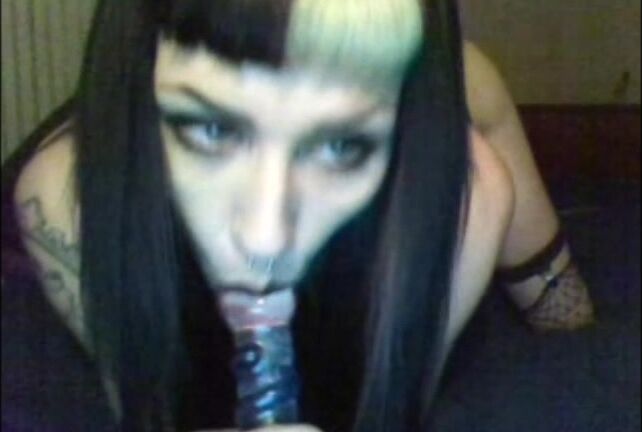 Hex Kitten Gagging Glass Dildo Blowjob And Spitplay