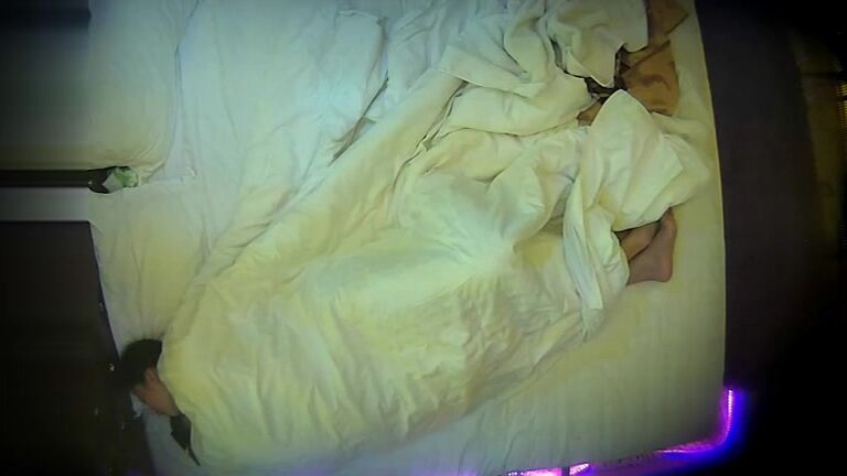 Love hotel big round room candid shots of cute little beauties Chinese Porn